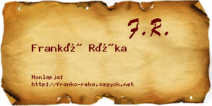 Frankó Réka névjegykártya