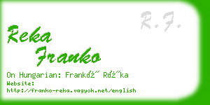 reka franko business card